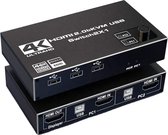 NÖRDIC KVM HDMI switch 2 in naar 1 uit - HDMI uit 4K60Hz, 3xUSB A 2.0 - 2xHDMI in - Zwart