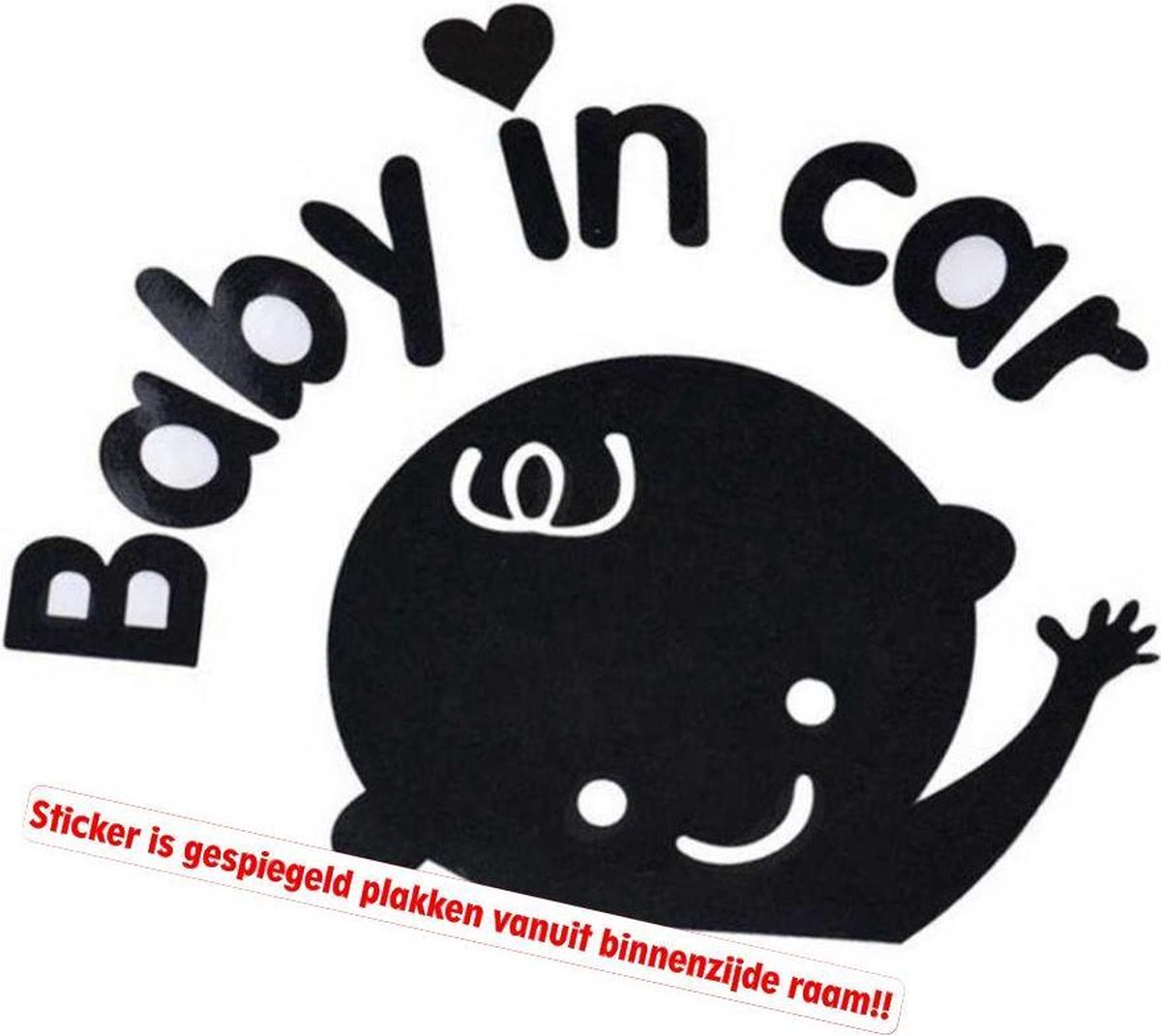 Stickerloods Baby in Car sticker - Autoraamsticker- Baby on Board sticker- 15x12cm