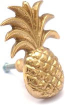 Gouden ananas kastknoppen  van messing - 2 STUKS - Lade knop - Deurknop  - Meubelknop - Handgreep - Handvat - Retro look - Brass knobs - Antiek - Pineapple - Vintage design - Handgemaakt