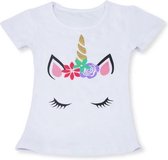 Eenhoorn tshirt meisje - eenhoorn shirt - Unicorn T-shirt - maat 92/98 / S - meisjes eenhoorn shirt 2 - 3 jaar