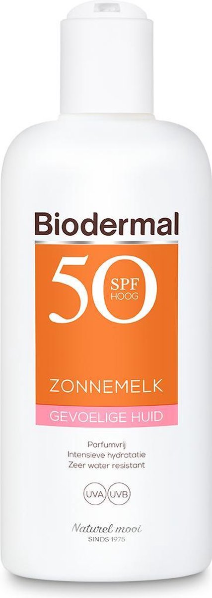 Biodermal zonnemelk gevoelige huid  - Zonnebrand voor de gevoelige huid -SPF50+ 200 ml - Biodermal