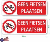 Geen fietsen plaatsen sticker set van 2 stuks