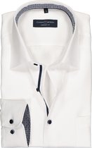CASA MODA comfort fit overhemd - wit structuur (contrast) - Strijkvrij - Boordmaat: 48