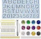 WiseGoods Luxe Siliconen Alfabet Mal - Hars Kit - Epoxy Gietvorm met Glitters - Sieraden & Sleutelhangers Maken - DIY - Handwerk