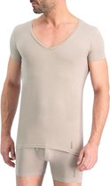 Noshirt Lite - Heren Ondershirt – Diepe V-Hals – Supima Katoen - Dun & Onzichtbaar – Khaki – Maat S