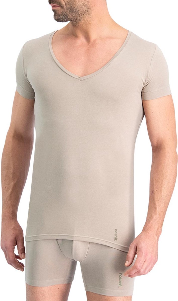 Noshirt Lite Cotton - Ondershirt - Diepe V-Hals - Katoen - Invisible Khaki - S