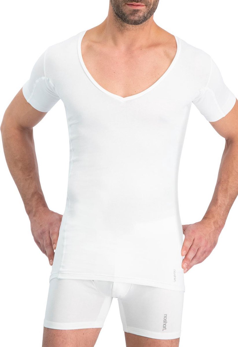 Noshirt Dry Cotton - Ondershirt - Diepe V-Hals - Katoen - Wit - Maat XL