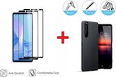 2-In-1 Screenprotector Hoesje Bescherming Protector Set Geschikt Voor Sony Xperia 10 III/3 (5G) - Full Cover 3D Edge Tempered Glass Screen Protector Met Back Bescherm Cover Case -