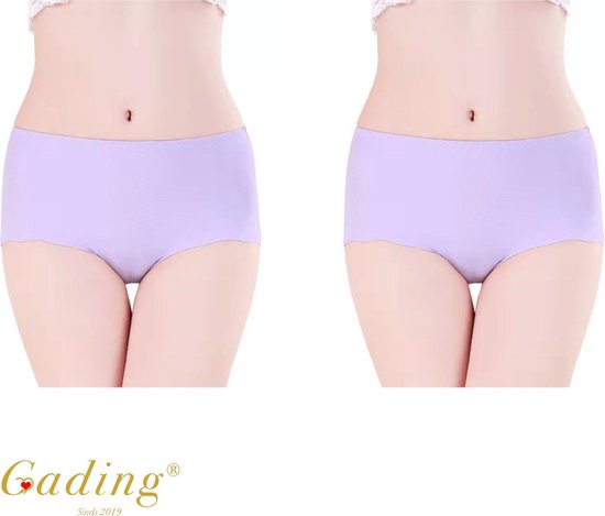 Gading® zomer ondergoed 2 PACK - dames onderbroeken slip - Lila - XL