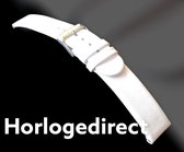 Horlogeband-22mm-echt leer-wit-recht-zacht-plat-22 mm