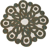 3x Placemat met kralen goudkleurig/blauw/wit Ø36cm