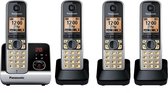 PANASONIC KX-TG6724GB - DECT draadloze telefoon - 4 handsets - antwoordapparaat - zwart