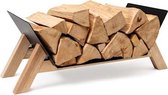Blumfeldt Firebowl Langdon Wood Black - houtopslag 68 x 38 x 34 cm -  weerbestendig - geschikt voor binnen en buiten - ijzer & hout