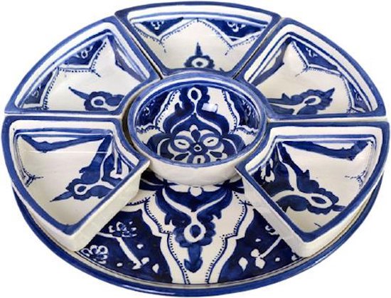 Bol à Tapas 8 pièces Fond Blue Ø 30 cm | TS.BLF.35 | Plats & Déco