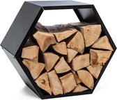 Blumfeldt Firebowl Hexawood Black houtopslag 50,2 x 58 x 32 cm - zeshoekig - geschikt voor binnen en buiten