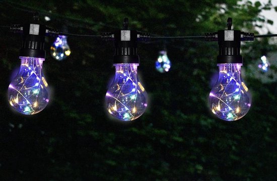 Schuldenaar Blozend steeg Tuinverlichting - Connectable Lichtsnoer 13 meter - 10 lampen - Multi kleur  led -... | bol.com
