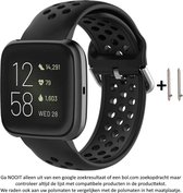 Zwart Siliconen Bandje geschikt voor bepaalde 22mm smartwatches van verschillende bekende merken (zie lijst met compatibele modellen in producttekst) - Maat: zie foto - 22 mm black rubber smartwatch strap