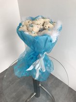 Knuffelboeket blauw 9 beertjes