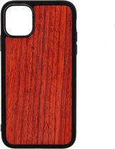 Apple Iphone 11 Pro Max Houten GSM Hoesje Padoek Hout Shockproof TPU Case Hoes Uniek Design Telefoon Zwart Protection Geschenk Kerstmis Vaderdag Moederdag Verjaardag