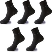 Bamboe heren 5 paar sokken – sokken heren – pure black - sokken heren 43 46 - bamboe sokken - Cadeau
