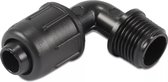 Knie 90 graden PP 16 mm x 1/2 lock x binnendraad 4bar zwart type Quick joint