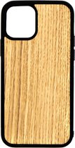 Apple Iphone 12 / 12 Pro Houten GSM Hoesje Eik Hout Shockproof TPU Case Hoes Uniek Design Telefoon Zwart Protection Geschenk Kerstmis Vaderdag Moederdag Verjaardag