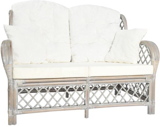 Loungeset 4-zits rotan lichtbruin/lichtgrijs CORINTH II Loungeset 4-zits rotan lichtbruin/lichtgrijs CORINTH II