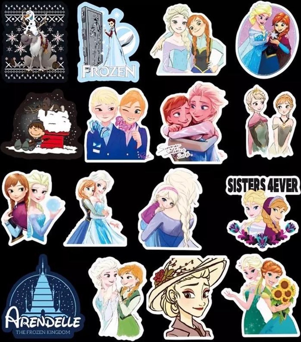 50 stuks Disney Frozen! Stickers - Anna, Elsa, Olaf en Sven - Voor op de  fiets, beker,... | bol.com
