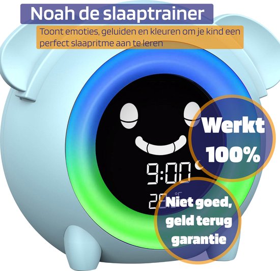 Noah Kinderwekker - Slaaptrainer Kinderen - Digitaal - Met Ring Lamp - Slaapwekker - 8 Slaapgeluiden — afbeelding 3