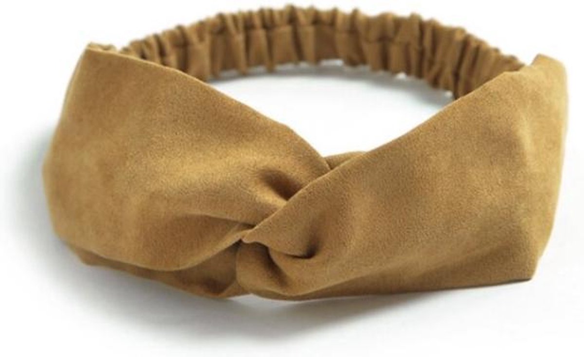 Suede Cross Haarband Mustard | Geel | Velvet Suède | Fashion Favorite