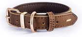 EzyDog Oxford Premium Leren Hondenhalsband - Halsband voor Honden - 20/25cm - Bruin
