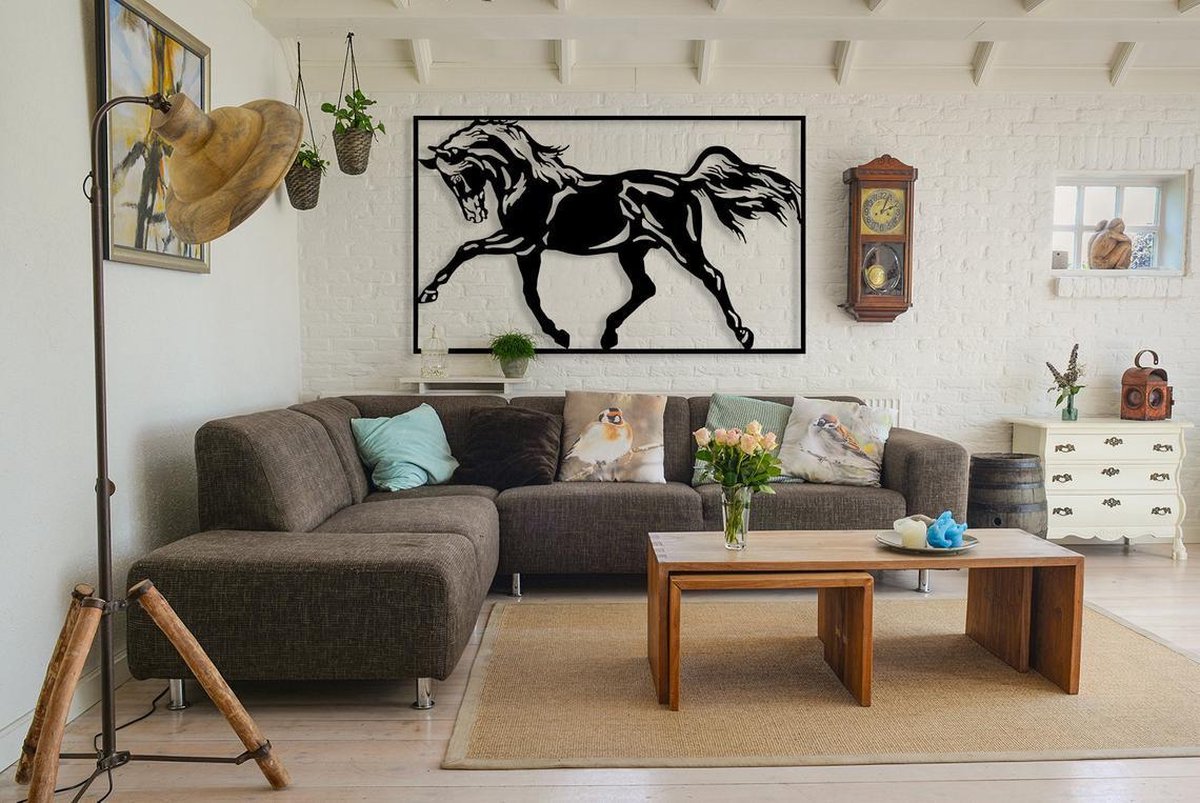 Décoration Murale Moderne DST0013 - Cheval blanc qui saute dans le