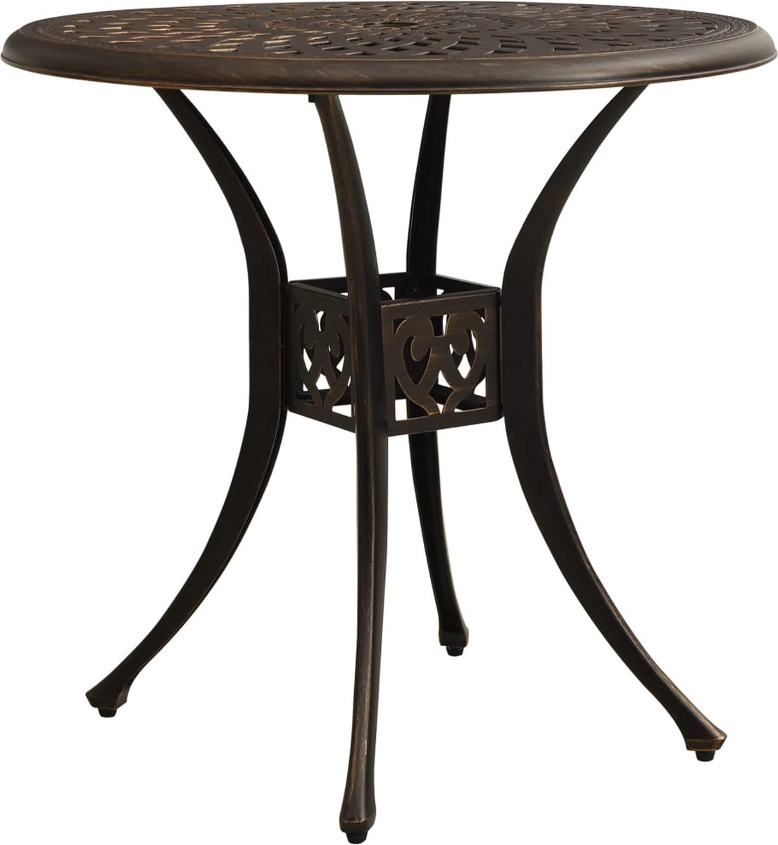 vidaXL Tuintafel 78x78x72 cm gietaluminium bronskleurig