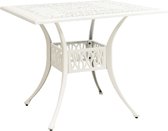 vidaXL Table de jardin 90x90x73 cm Aluminium moulé blanc VDXL_315590