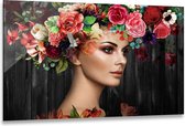 ter Halle® Glasschilderij 120 x 80 cm | Women Colorful Flowers