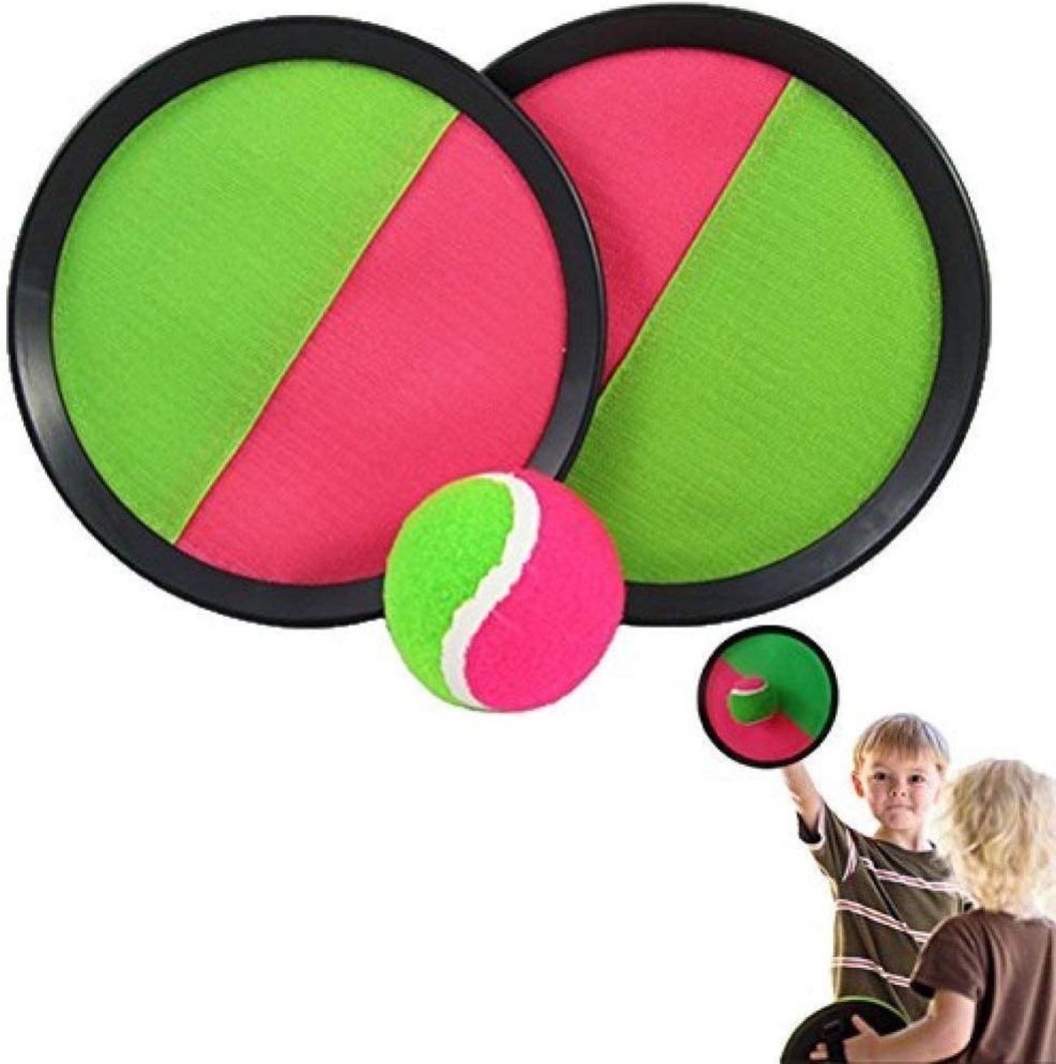 Klittenbandbalspel – 2 Peddels En 1 Bal, Werp- En Vangspel Voor Kinderen, Ideaal Voor Tuin, Strand En Gezinsplezier
