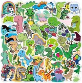 50 stuks Dinosaurus Stickers - Voor op de fiets, beker, laptop, schoolspullen, kamer, etc - School - Kinderen - Stickers - Plakken - Stikker - Dino - Dieren - Bundel - Set - 50