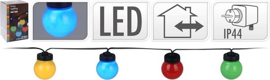Verdrag Armoedig Droogte Nampook Feestverlichting - 20 gekleurde lampen - 80 LED lampen (4 per bol)  - 12,5 Meter | bol.com