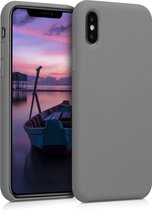kwmobile telefoonhoesje voor Apple iPhone XS - Hoesje met siliconen coating - Smartphone case in steengrijs
