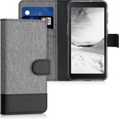 kwmobile telefoonhoesje geschikt voor Samsung Galaxy Xcover 5 - Hoesje met pasjeshouder in grijs / zwart - Case met portemonnee