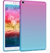 kwmobile hoes voor Samsung Galaxy Tab A 8.0 (2019) - siliconen beschermhoes voor tablet - Tweekleurig design - roze / blauw / transparant