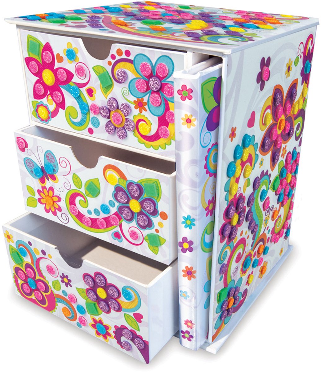 Sticky Mosaics Juwelendoos + Notitieboek Sticky Mosaics Junior Wit
