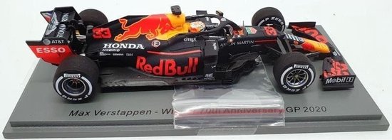 Max Verstappen 2020 10th Anniversary GP Aston Martin Red Bull Racing RB16 modelauto, nummer 33.