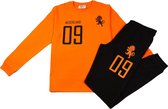 Fun2wear - baby/peuter /kleuter/kinder/tiener - elftal - voetbal - pyjama - oranje - maat 68