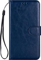GSMNed – Leren telefoonhoes Blauw – Luxe iPhone 11 hoesje – iPhone hoes met koord – pasjeshouder – Portemonnee – Blauw