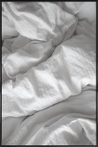 JUNIQE - Poster met kunststof lijst Perfect Day in Bed -13x18 /Grijs &