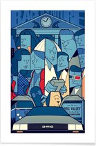 JUNIQE - Poster Back to the future -40x60 /Blauw