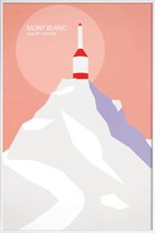 JUNIQE - Poster in kunststof lijst Mont Blanc -40x60 /Grijs & Roze