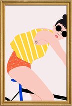 JUNIQE - Poster met houten lijst Bike -20x30 /Geel