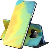 Voor Xiaomi Poco X3 NFC Spanning Aquarel Patroon Huid Voel Horizontaal Flip PU Lederen Case met Houder (Geel)